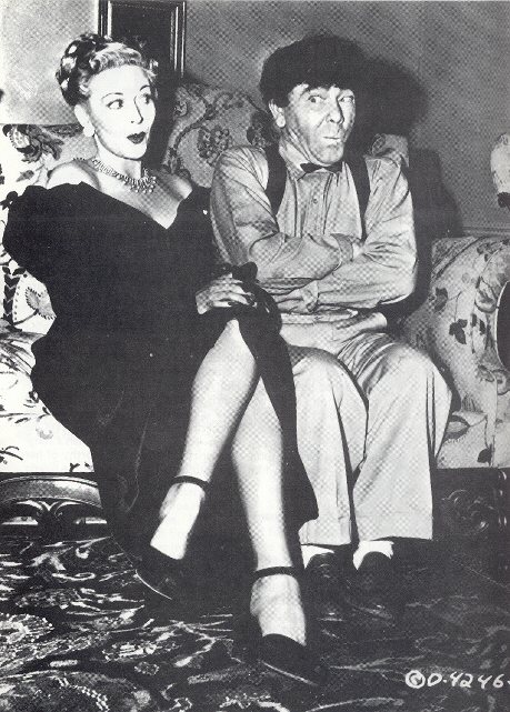 Christine and Moe Howard in publicity still for 1949's VAGABOND LOAFERS
